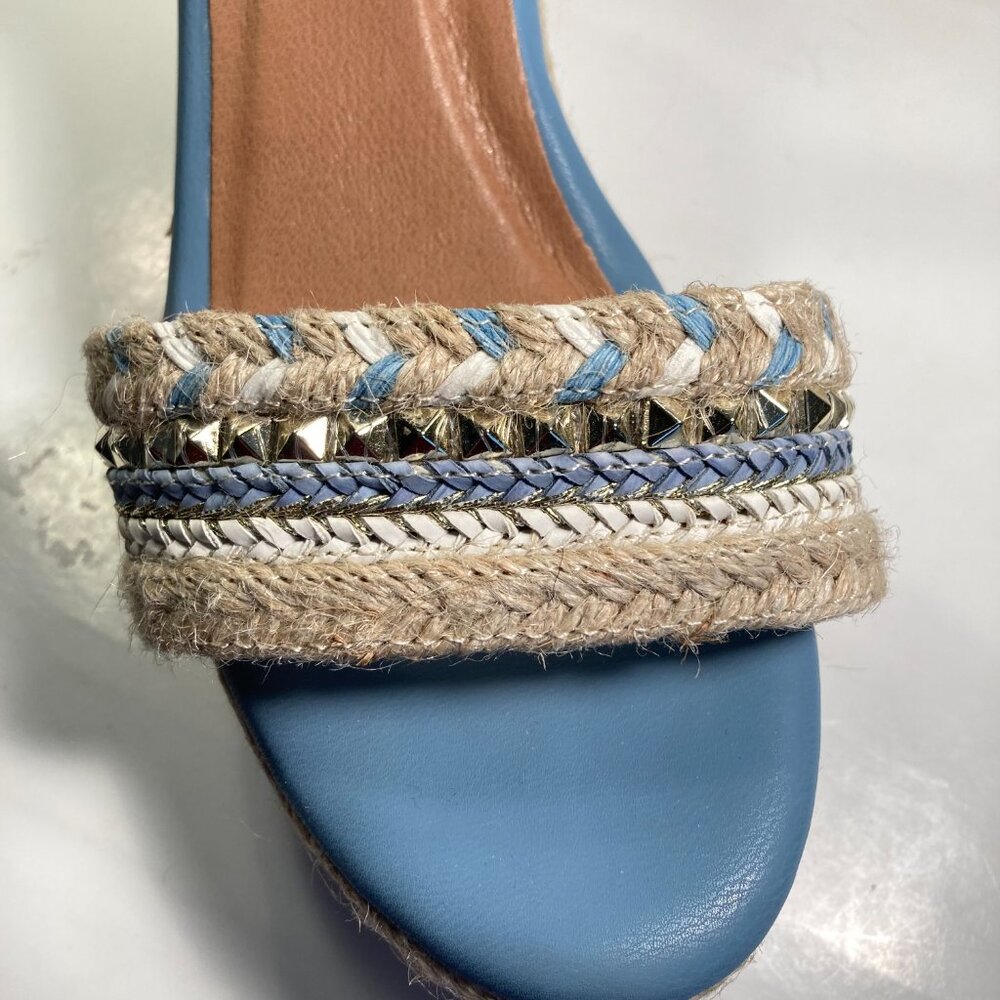 Patrizia Light Blue Espadrille Wedge Sandals/ Studded/ Size US 8.5 - Picture 4 of 8